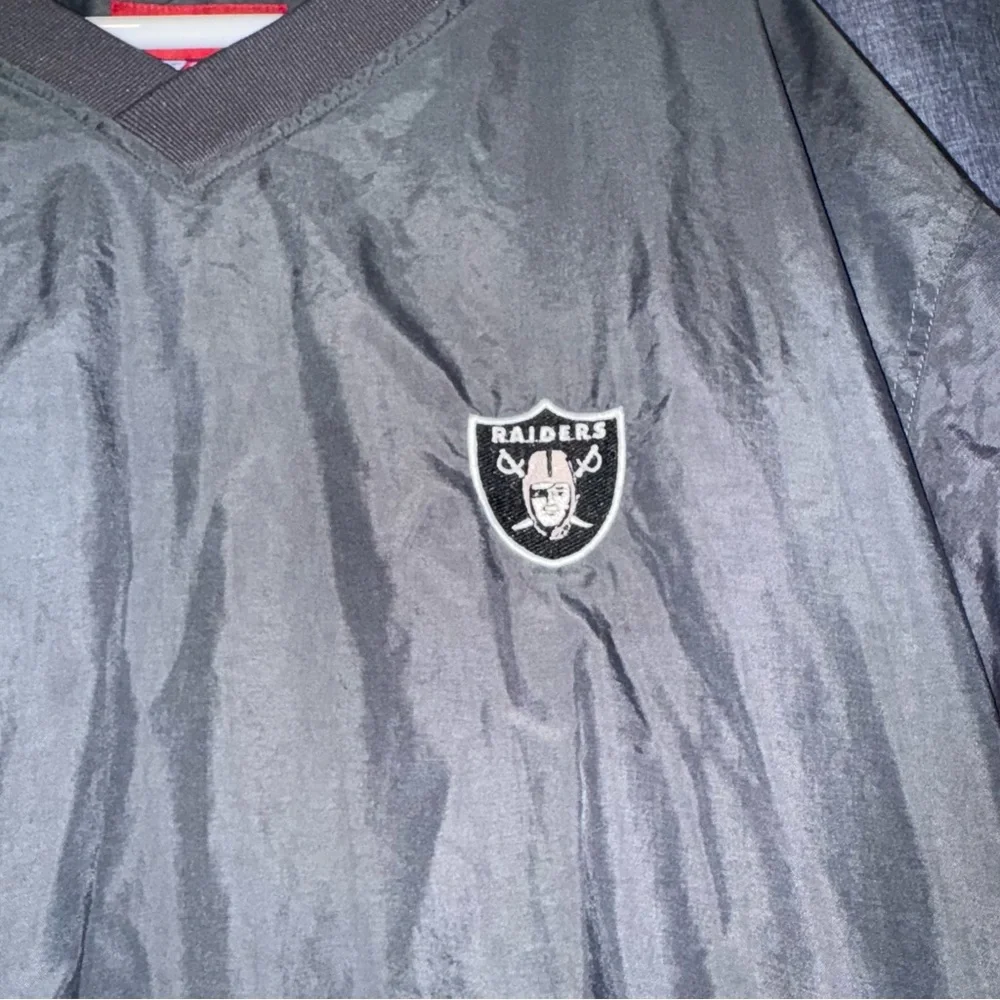 Vintage Oakland Raiders Reebok‎ Jacket Men’s XXL Black Y2K Windbreaker
